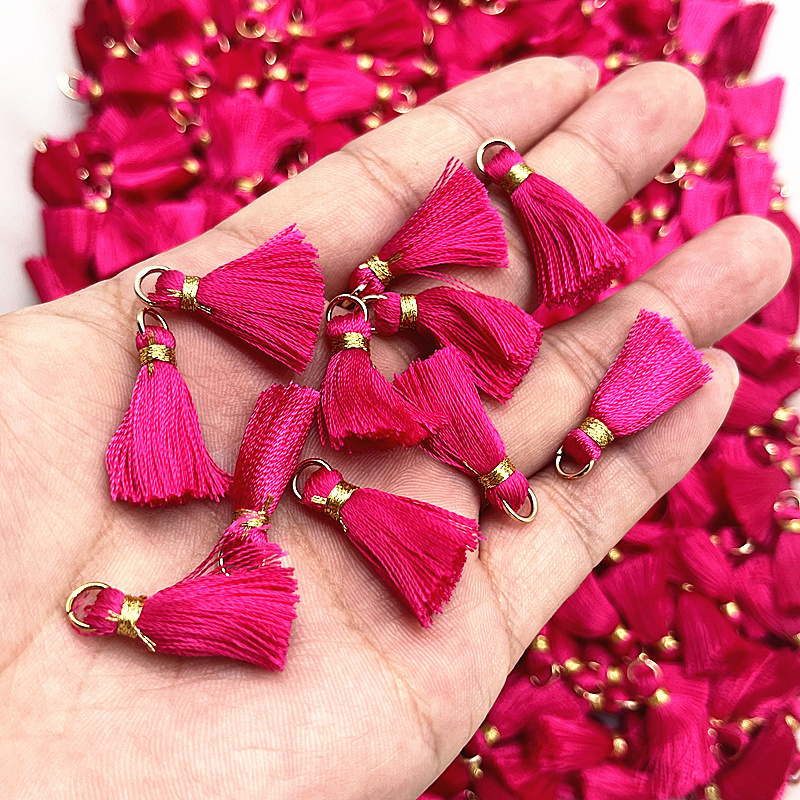 10pcs Metal Mini Split Ring Tassel Decorative Pendants